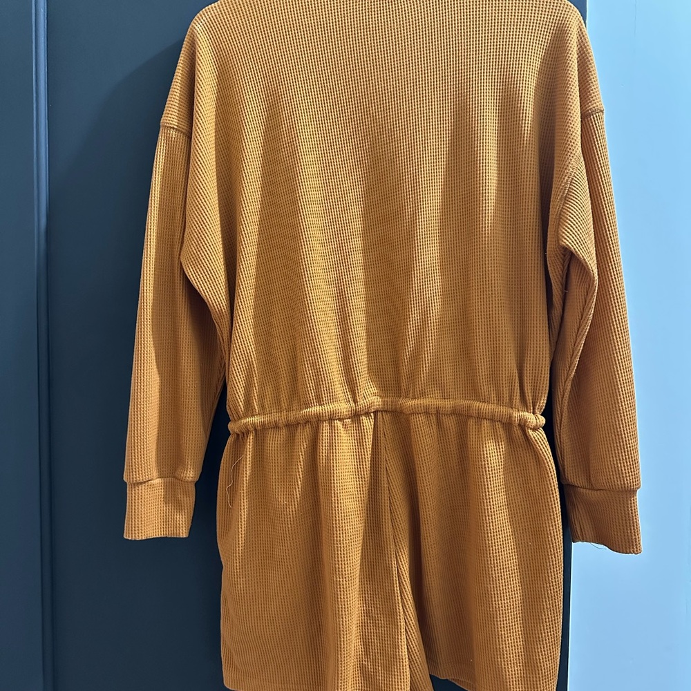 Orange Button-Up Romper - Picture 2 of 2